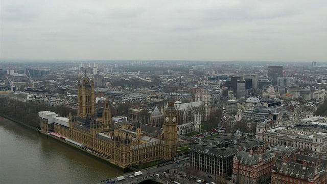 鸟瞰伦敦泰晤士河视频素材