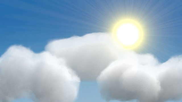 晴朗和部分多云的天气动画视频下载