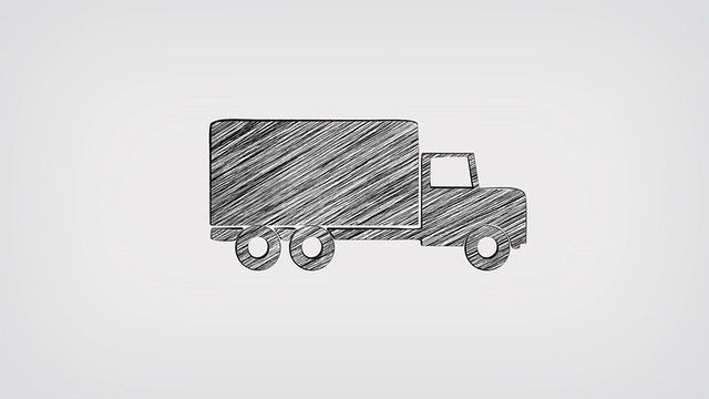 交付卡车白板定格风格动画视频下载