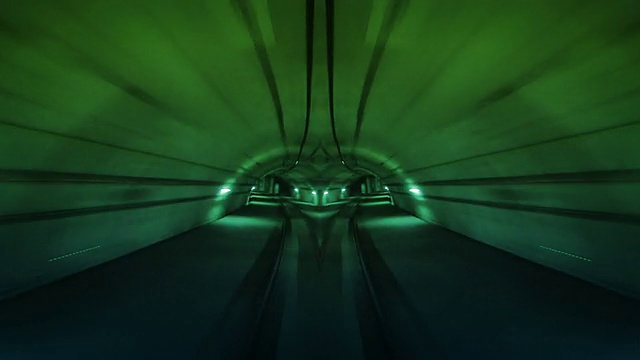 通过隧道旅行。Loopable。翻绿。视频素材