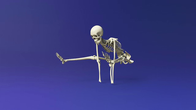 人体骨骼的萤火虫瑜伽姿势视频素材