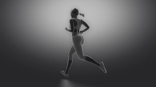 跑步的女人专注于膝盖视频下载