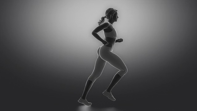 跑步的女人在循环慢动作视频下载