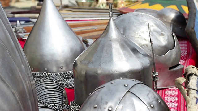 中世纪战争头盔视频素材
