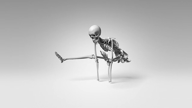 人体骨骼的萤火虫瑜伽姿势视频素材