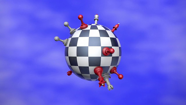 国际象棋星球，3D动画。视频下载
