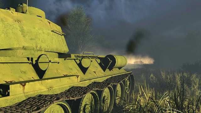 传奇的俄罗斯坦克T 34特写视频素材