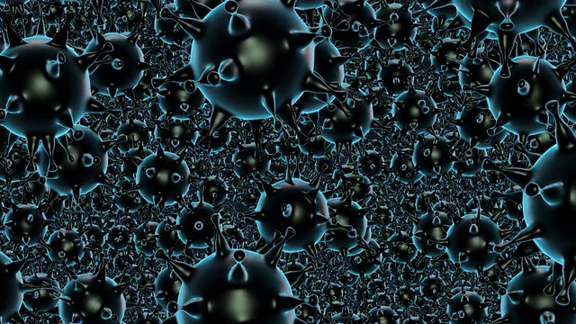 深蓝色的抽象病毒视频素材