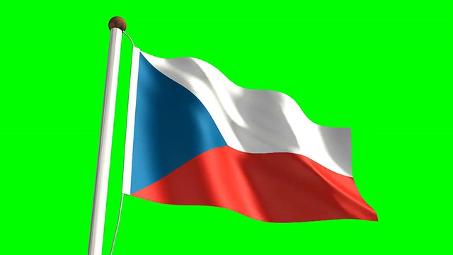 捷克国旗(环线绿屏)视频素材