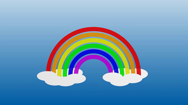 天空中的卡通彩虹视频素材