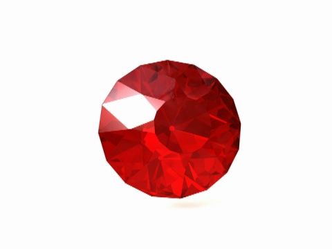 红色红宝石旋转的白色背景。视频下载