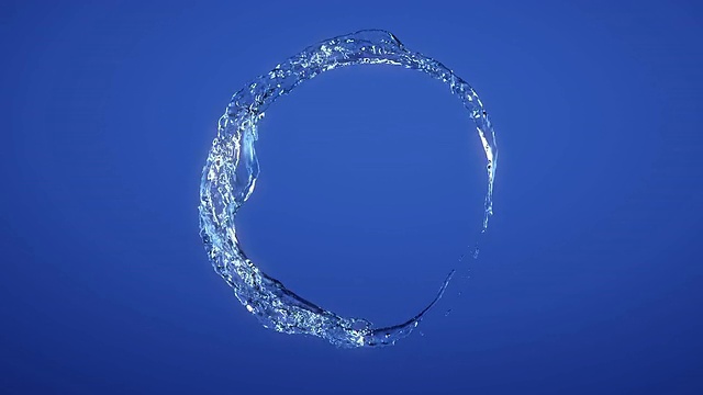 圆形,水,循环的,蓝色背景视频素材