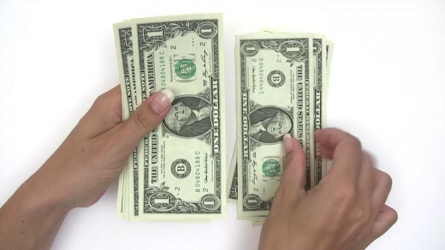 数美元钞票视频素材