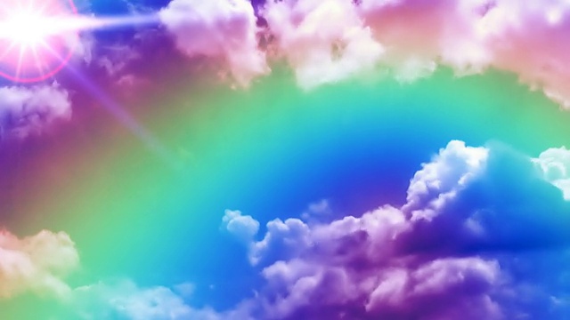 彩虹在时间流逝的云视频素材