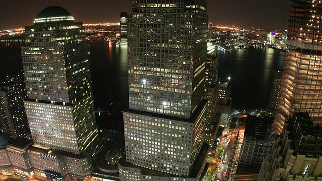 哈德逊河上的曼哈顿摩天大楼视频下载