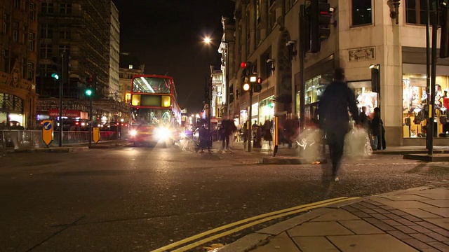 伦敦牛津街的夜晚时间视频素材