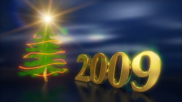 圣诞场景，新年2008至2009 3d动画视频下载
