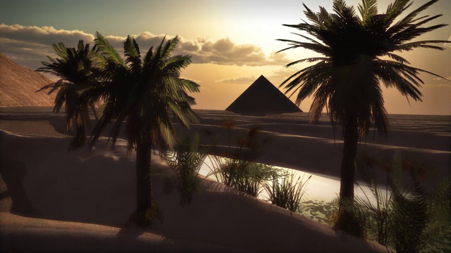 开罗埃及金字塔沙漠非洲日落沙特阿拉伯绿洲棕榈树视频下载