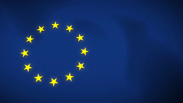 带有星星的欧盟旗帜，无缝循环。视频素材