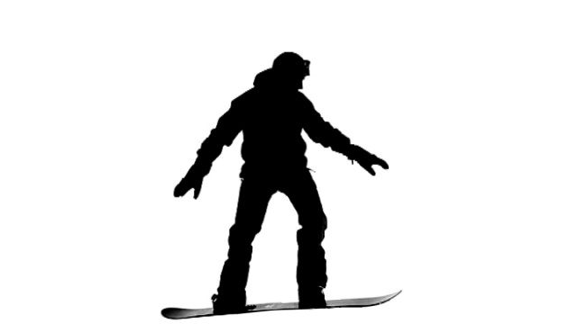 雪上滑板的剪影视频下载