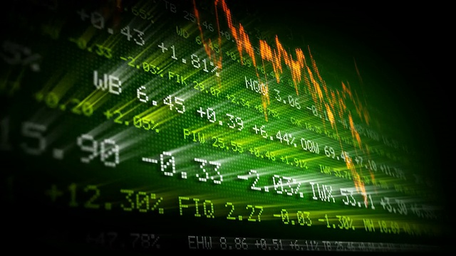 证券交易所交易板(绿色)视频素材
