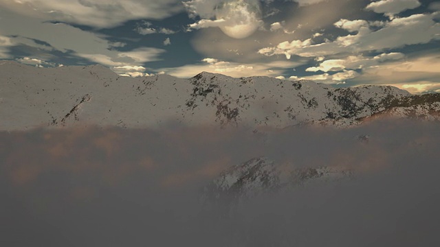 雪山冬季荒野云月领导高山挑战视频素材