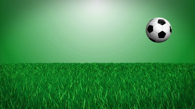 CGI足球草地循环，阿尔法频道视频素材