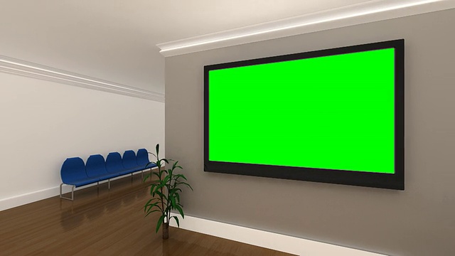 多个绿色屏幕背景室内办公室动画视频素材