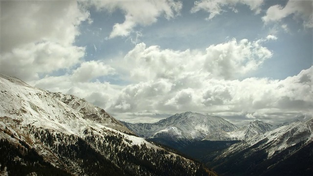 冬季山脉荒野延时雪风暴循环视频素材