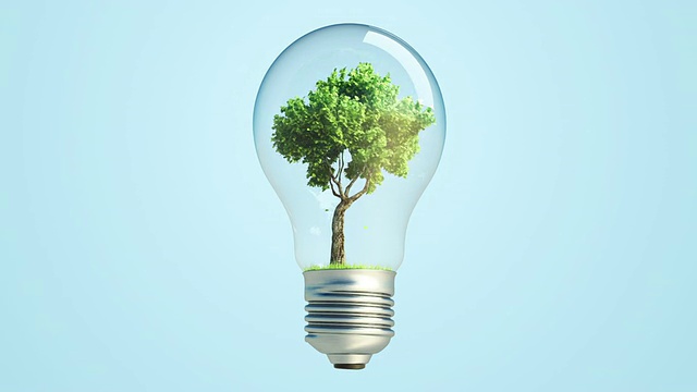 绿色能源灯泡树环+阿尔法通道视频下载