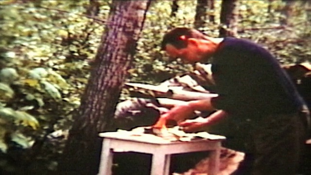 钓鱼之旅(1960 -老式8毫米胶卷)视频素材