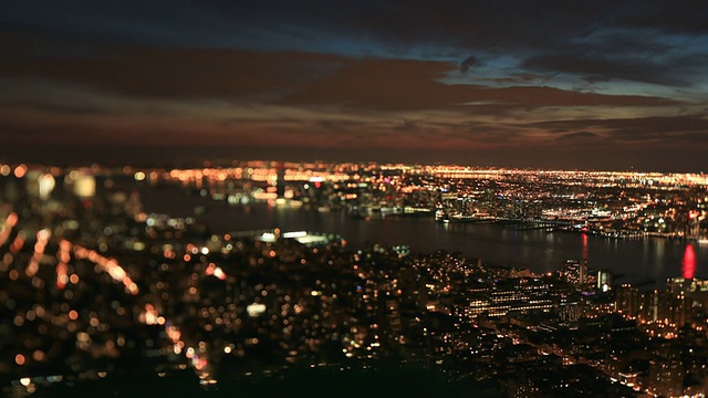纽约城市景观时间流逝倾斜移位视频素材