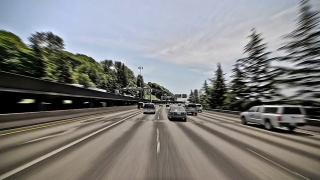 西雅图高速公路驾驶时间流逝效应视频素材