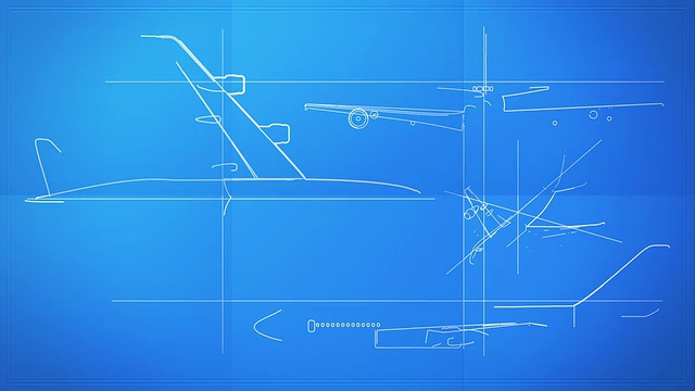 飞机技术图纸图纸延时HD, SD视频下载