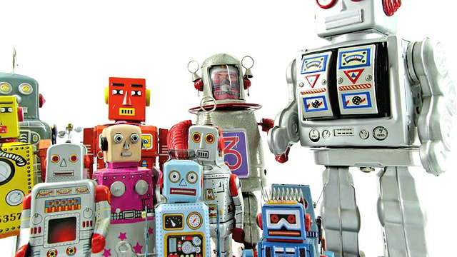 复古的机器人玩具视频素材