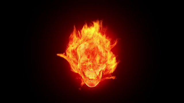 火焰骷髅，高清循环视频素材