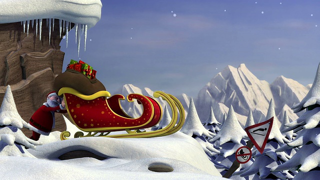 圣诞老人的雪橇跳视频素材