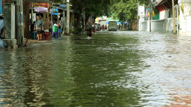 街道在洪水视频素材