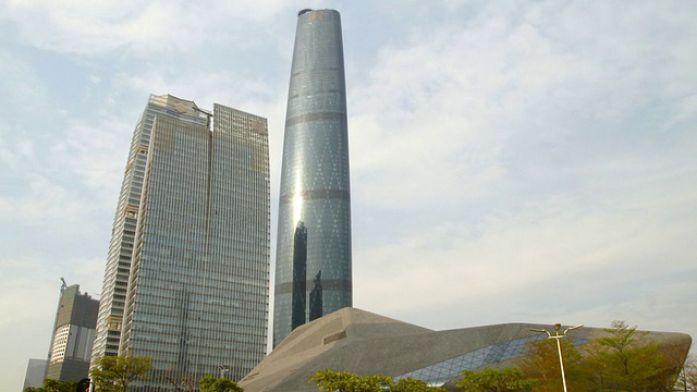 广州现代摩天大楼外观视频下载