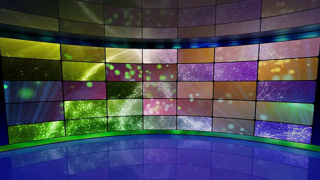 在虚拟演播室背景循环屏幕上的闪光视频素材