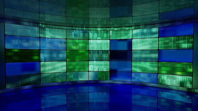 IT高科技背景画面在虚拟演播室循环视频素材