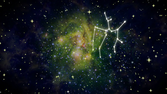 黄道十二星座在星系侧视频素材