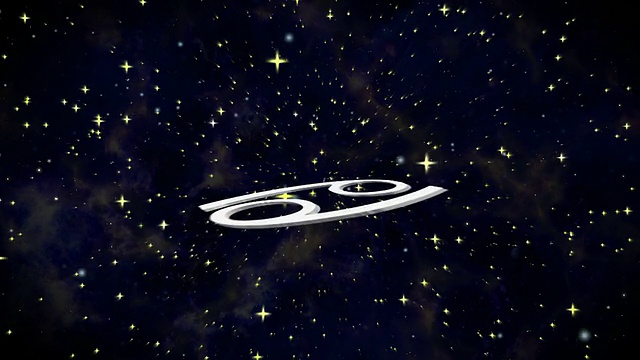 黄道十二星座符号在星场侧视频素材