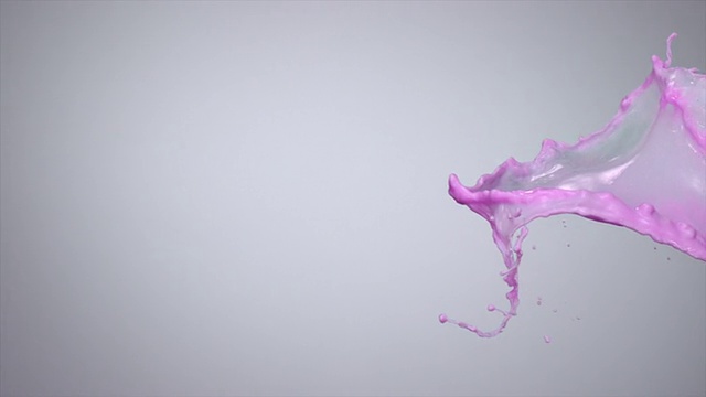 乳白色的粉色液体飞溅，慢镜头视频素材