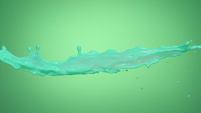 乳绿色液体飞溅，慢镜头视频素材