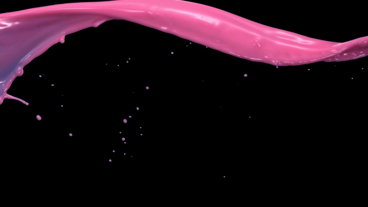 乳白色的粉色液体飞溅，慢镜头视频下载