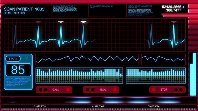 未来的心脏监测器屏幕视频素材