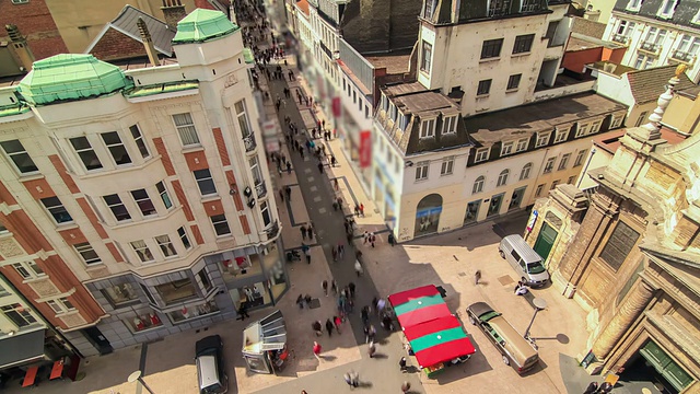 城市行人交通时间流逝布鲁塞尔视频素材