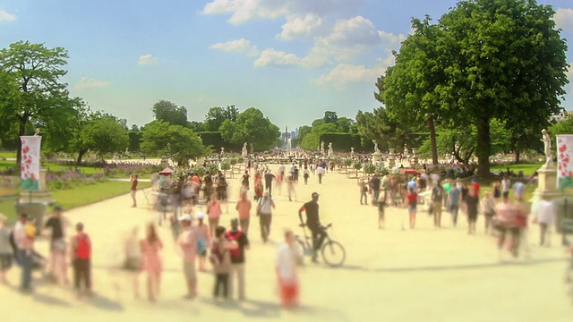 城市行人交通时间流逝巴黎Zoom视频素材