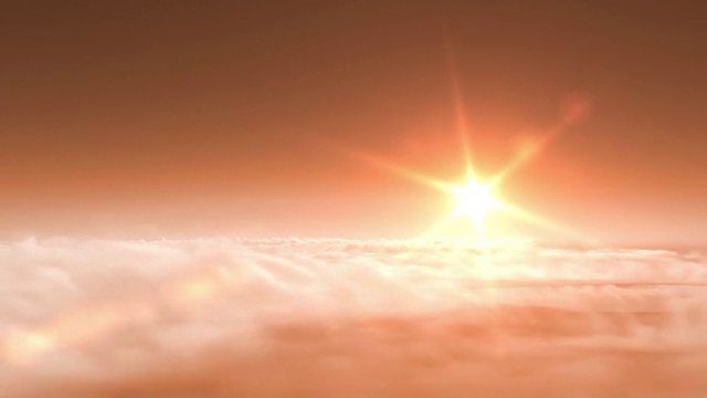 飞越云层，日落视频素材